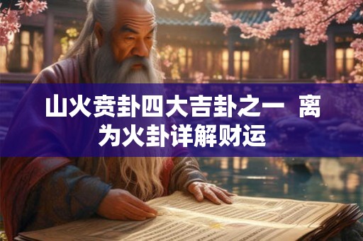 山火贲卦四大吉卦之一  离为火卦详解财运