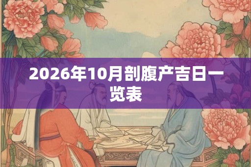 2026年10月剖腹产吉日一览表
