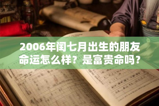 2006年闰七月出生的朋友命运怎么样？是富贵命吗？