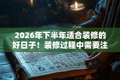 2026年下半年适合装修的好日子！装修过程中需要注意什么？