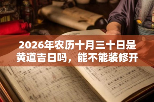 2026年农历十月三十日是黄道吉日吗，能不能装修开工？
