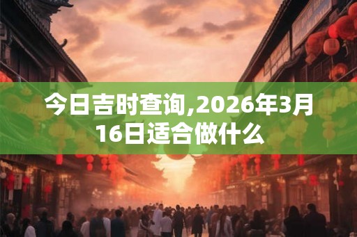 今日吉时查询,2026年3月16日适合做什么 今日吉时查询,2026年3月16日适合做什么