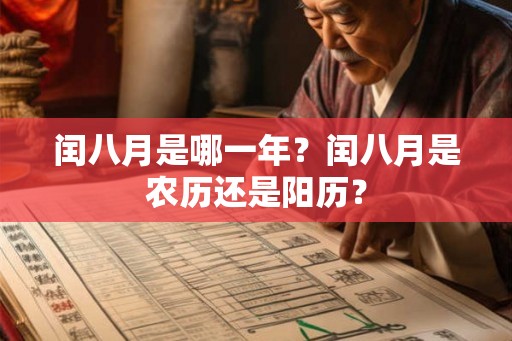 闰八月是哪一年？闰八月是农历还是阳历？