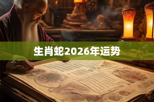 生肖蛇2026年运势