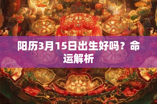 阳历3月15日出生好吗？命运解析