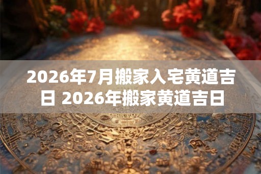 2026年7月搬家入宅黄道吉日 2026年搬家黄道吉日 2026年7月搬家入宅黄道吉日 2026年搬家黄道吉日