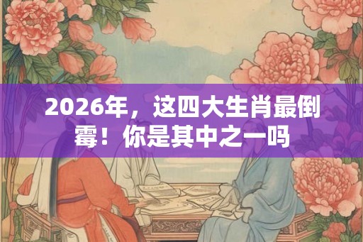 2026年，这四大生肖最倒霉！你是其中之一吗