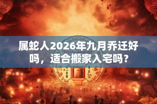 属蛇人2026年九月乔迁好吗，适合搬家入宅吗？