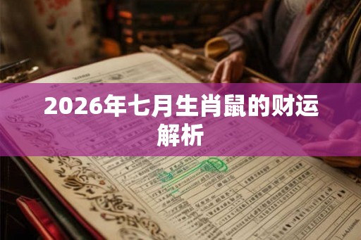2026年七月生肖鼠的财运解析