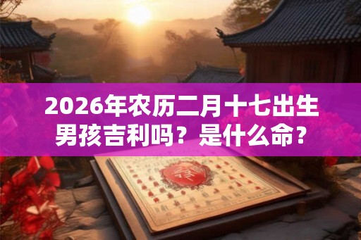 2026年农历二月十七出生男孩吉利吗？是什么命？
