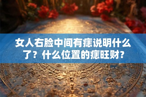 女人右脸中间有痣说明什么了？什么位置的痣旺财？