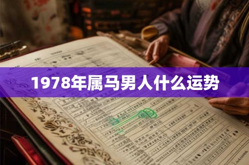 1978年属马男人什么运势