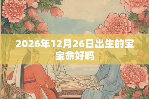 2026年12月26日出生的宝宝命好吗
