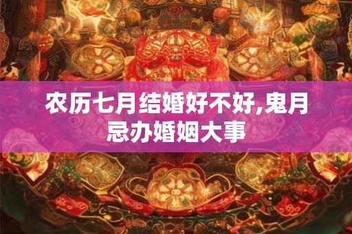 农历七月结婚好不好,鬼月忌办婚姻大事