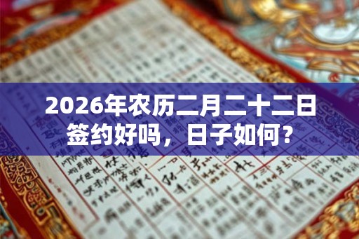 2026年农历二月二十二日签约好吗，日子如何？