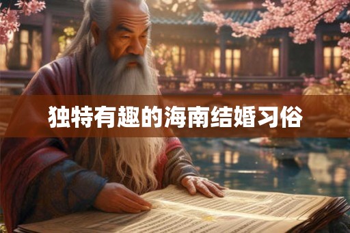 独特有趣的海南结婚习俗