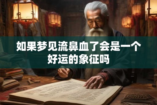 如果梦见流鼻血了会是一个好运的象征吗