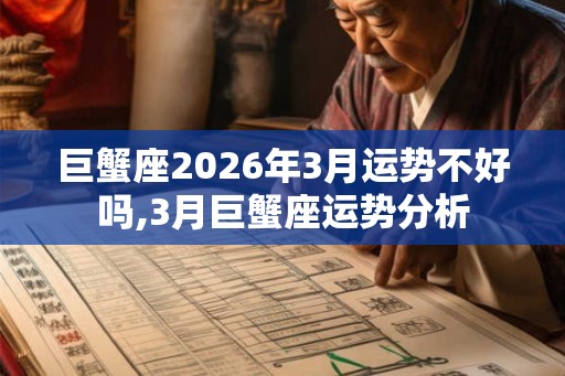 巨蟹座2026年3月运势不好吗,3月巨蟹座运势分析 巨蟹座2026年3月运势不好吗,3月巨蟹座运势分析