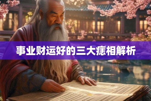 事业财运好的三大痣相解析