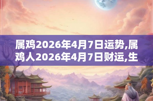 属鸡2026年4月7日运势,属鸡人2026年4月7日财运,生肖鸡2026年4月7日运势