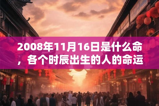 2008年11月16日是什么命,各个时辰出生的人的命运 2008年11月16日是什么命,各个时辰出生的人的命运