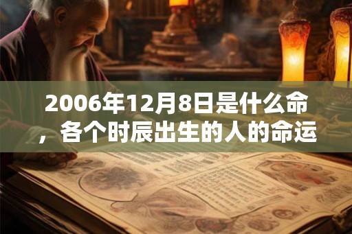 2006年12月8日是什么命，各个时辰出生的人的命运