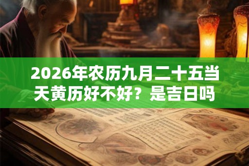 2026年农历九月二十五当天黄历好不好？是吉日吗