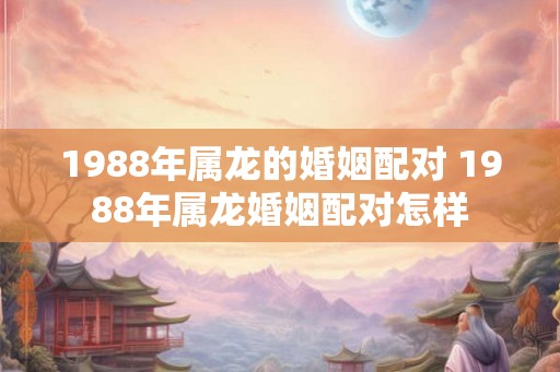1988年属龙的婚姻配对 1988年属龙婚姻配对怎样