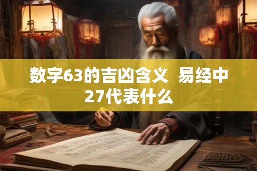 数字63的吉凶含义  易经中27代表什么
