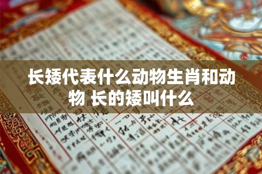 长矮代表什么动物生肖和动物 长的矮叫什么 长矮代表什么动物生肖和动物 长的矮叫什么