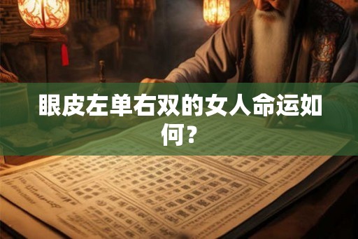 眼皮左单右双的女人命运如何？