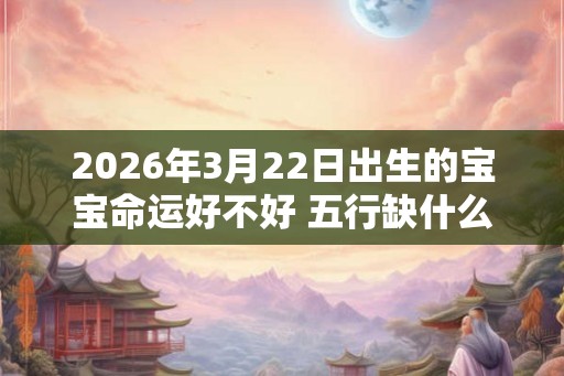 2026年3月22日出生的宝宝命运好不好 五行缺什么 2026年3月22日出生的宝宝命运好不好 五行缺什么