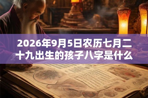 2026年9月5日农历七月二十九出生的孩子八字是什么