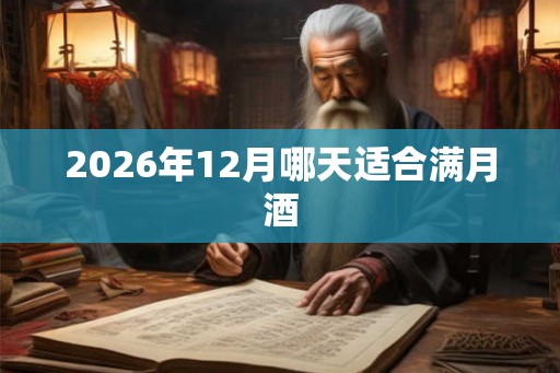 2026年12月哪天适合满月酒