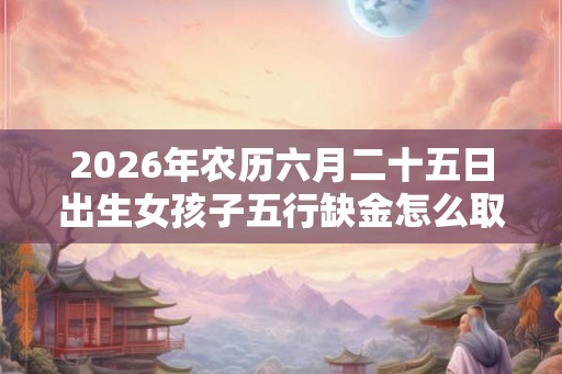 2026年农历六月二十五日出生女孩子五行缺金怎么取名