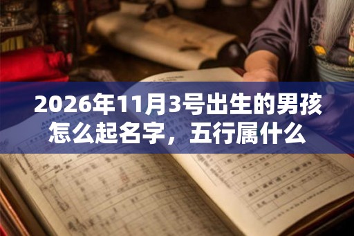 2026年11月3号出生的男孩怎么起名字，五行属什么