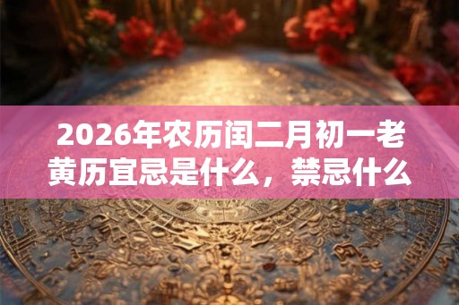 2026年农历闰二月初一老黄历宜忌是什么，禁忌什么？