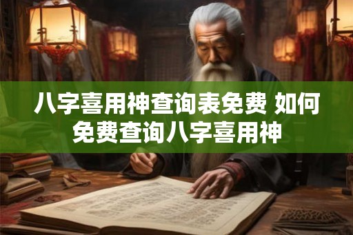 八字喜用神查询表免费 如何免费查询八字喜用神