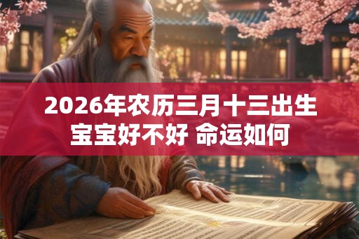 2026年农历三月十三出生宝宝好不好 命运如何 2026年农历三月十三出生宝宝好不好 命运如何