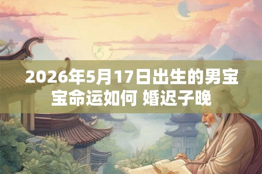 2026年5月17日出生的男宝宝命运如何 婚迟子晚