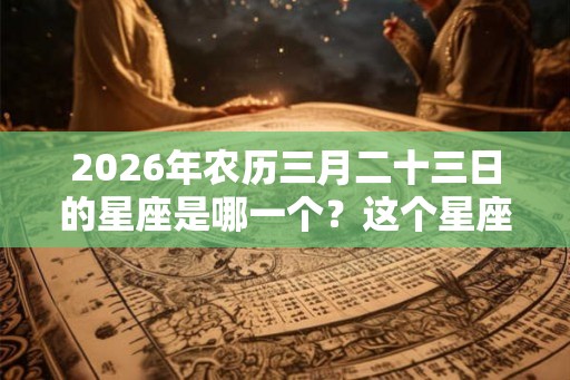 2026年农历三月二十三日的星座是哪一个？这个星座有什么缺点？