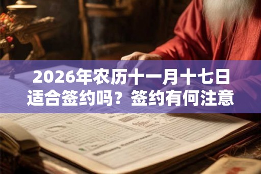 2026年农历十一月十七日适合签约吗？签约有何注意事项？