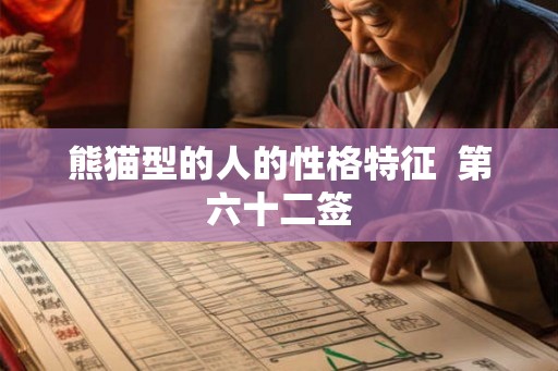 熊猫型的人的性格特征 第六十二签 熊猫型的人的性格特征 第六十二签