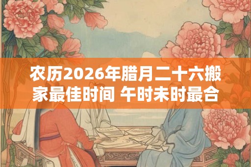 农历2026年腊月二十六搬家最佳时间 午时未时最合适