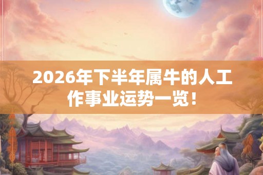 2026年下半年属牛的人工作事业运势一览！