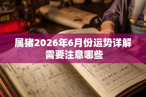 属猪2026年6月份运势详解 需要注意哪些