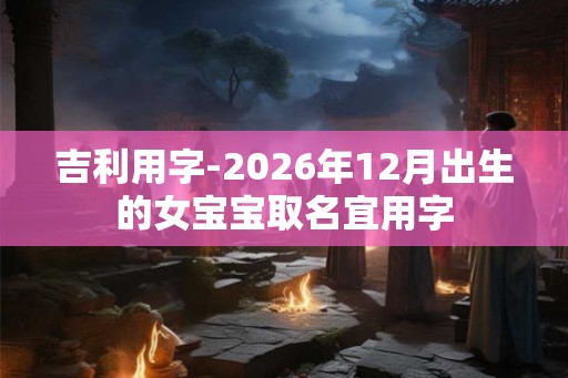 吉利用字-2026年12月出生的女宝宝取名宜用字