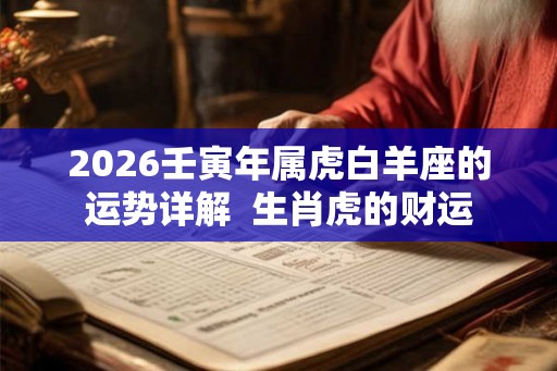 2026壬寅年属虎白羊座的运势详解  生肖虎的财运