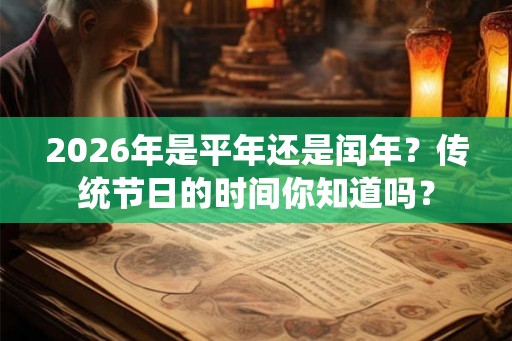 2026年是平年还是闰年？传统节日的时间你知道吗？