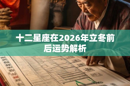 十二星座在2026年立冬前后运势解析